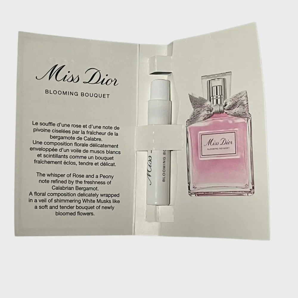 Dior Drawstring Beauty Pouch with Miss Dior Blooming Bouquet Sample NWT